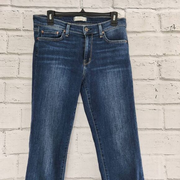 Principle Ultra Dark Wash Mid Rise Straight Leg Stretch Denim Jeans Blue Size 30 - Picture 2 of 12